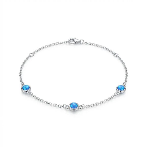 Opal taşlı minimal gümüş kadın bileklik